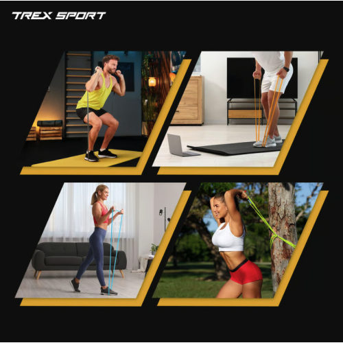 Резинка для фитнеса  Trex Sport TX-004PBV 4в1 2-41 кг - фото №9